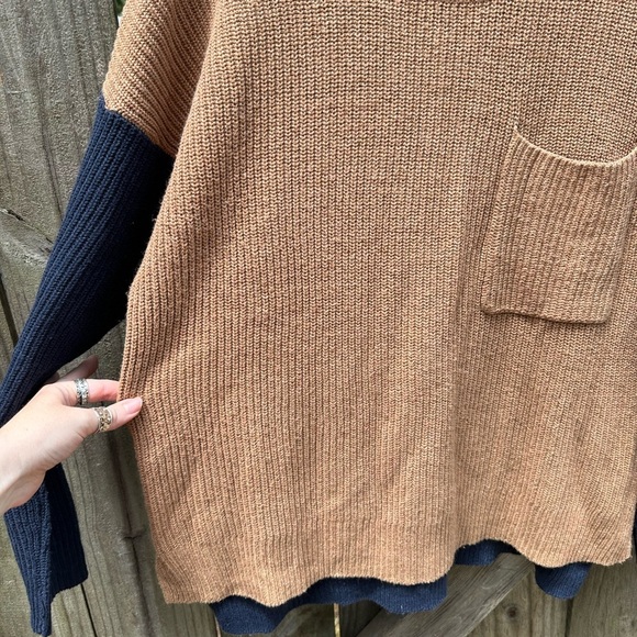 Madewell Thompson Pocket Pullover Sweater in Colorblock In Heather Timber - Picture 9 of 13